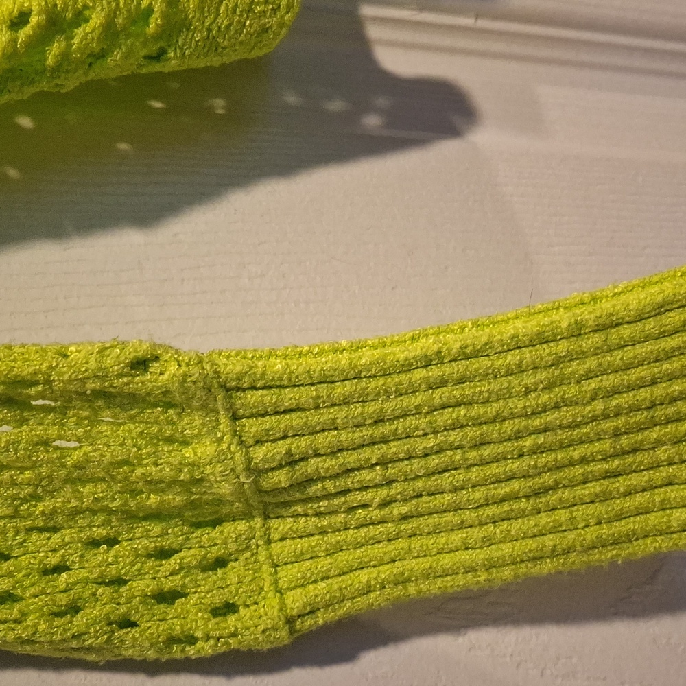 Express Lime Green Crocheted Pullover Sweater - image 3